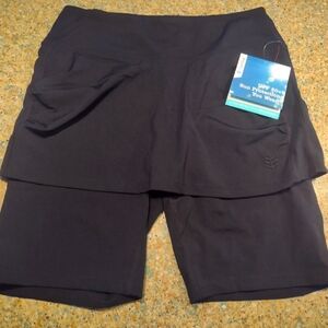 NWT Coolibar Shorebreak Skirted Swim Shorts Size M